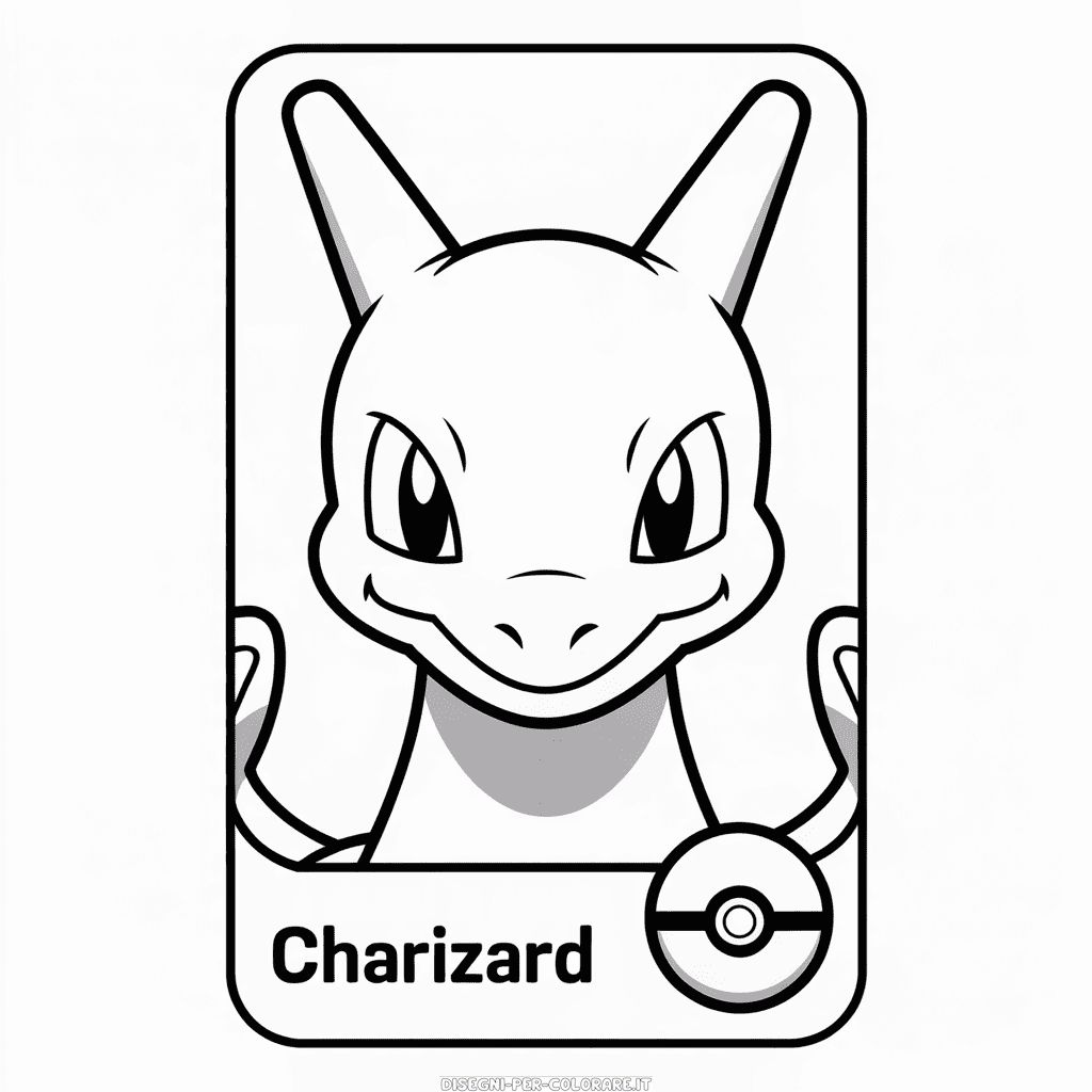 Disegno di Carta Charizard da Colorare