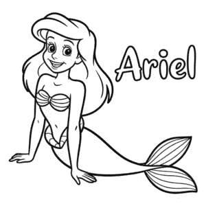 Disegno di Cartone animato di Ariel da Colorare