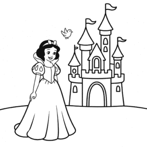 Disegno di Castello Principesse Disney da Colorare