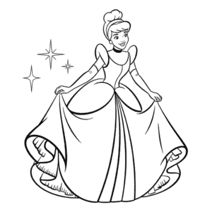 Disegno di Cenerentola Principessa Disney da Colorare
