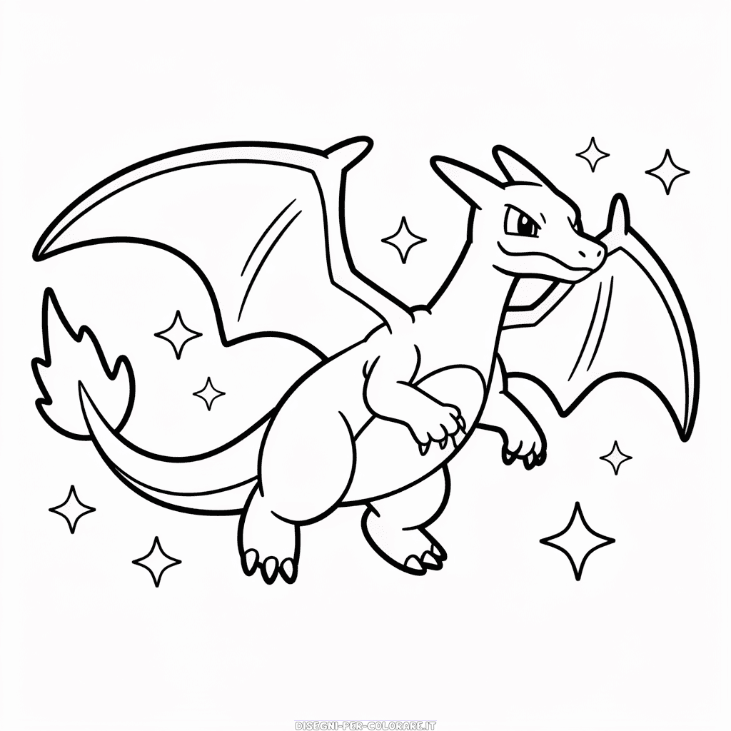 Disegno di Charizard Blu da Colorare