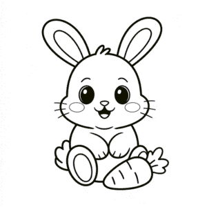 Disegno di Coniglio Neonato da Colorare