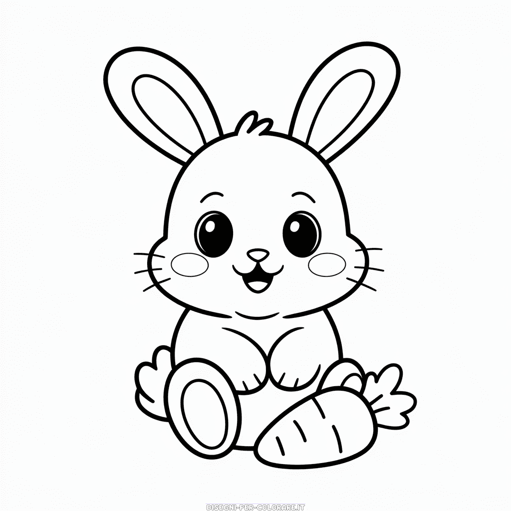 Disegno di Coniglio Neonato da Colorare