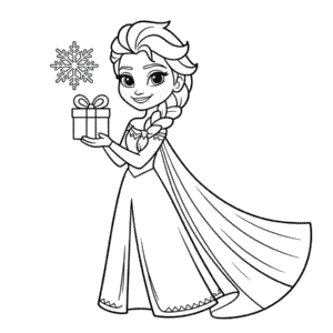 Disegno di Elsa di Natale da Colorare