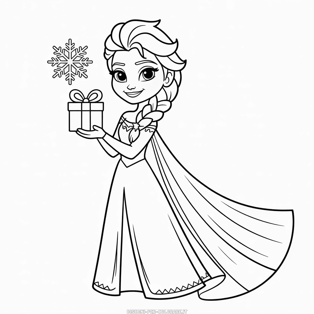 Disegno di Elsa di Natale da Colorare