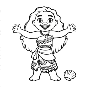 Disegno di Facile Vaiana da Colorare