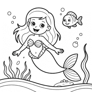 Disegno di La piccola Sirenetta Disney da Colorare