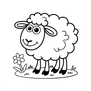 Disegno di Pecora dei Cartoni Animati da Colorare