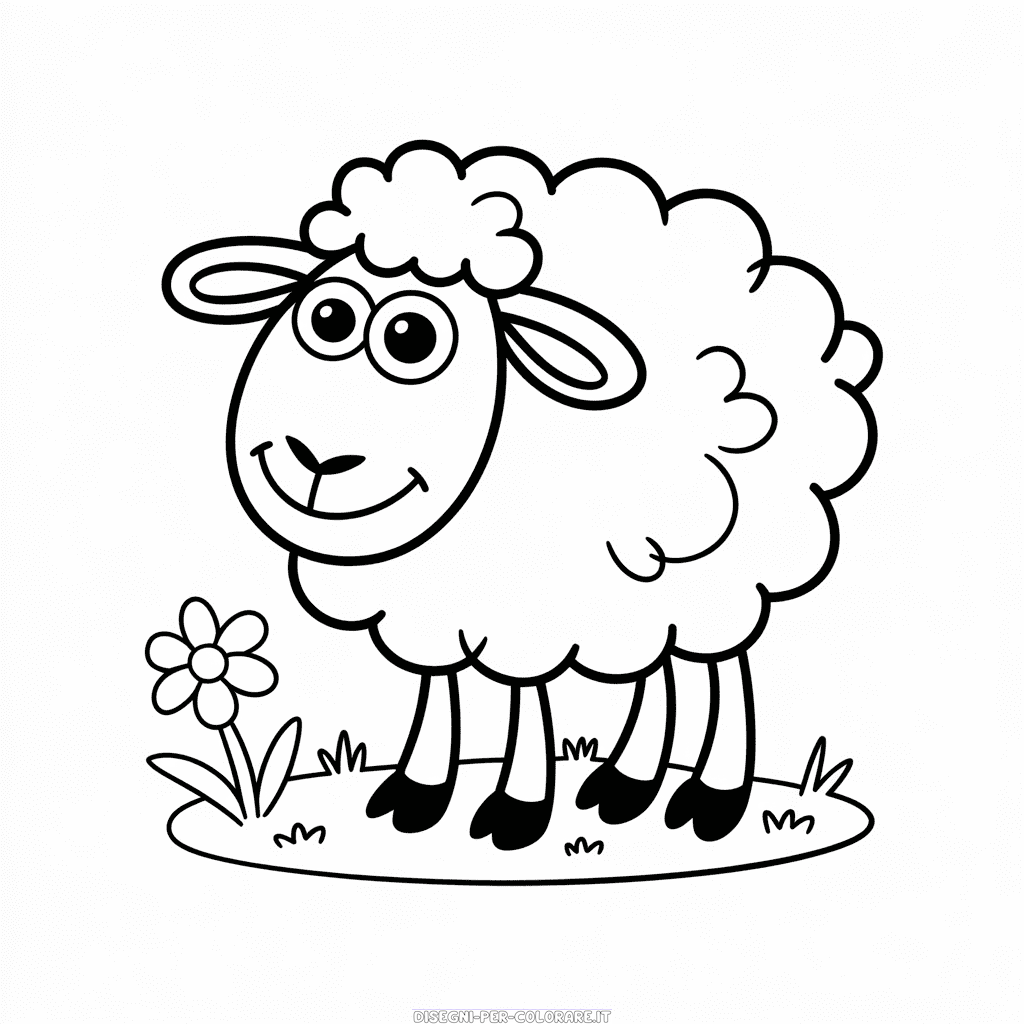 Disegno di Pecora dei Cartoni Animati da Colorare