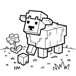 Disegno di Pecora di Minecraft da Colorare