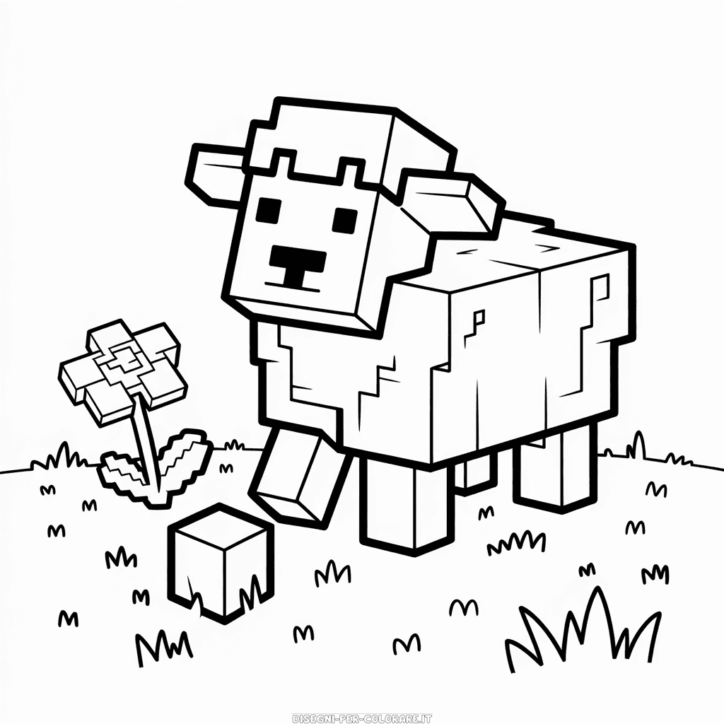 Disegno di Pecora di Minecraft da Colorare