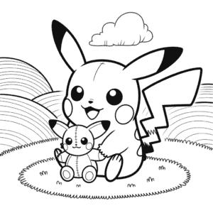 Disegno di Pikachu Chibi da Colorare