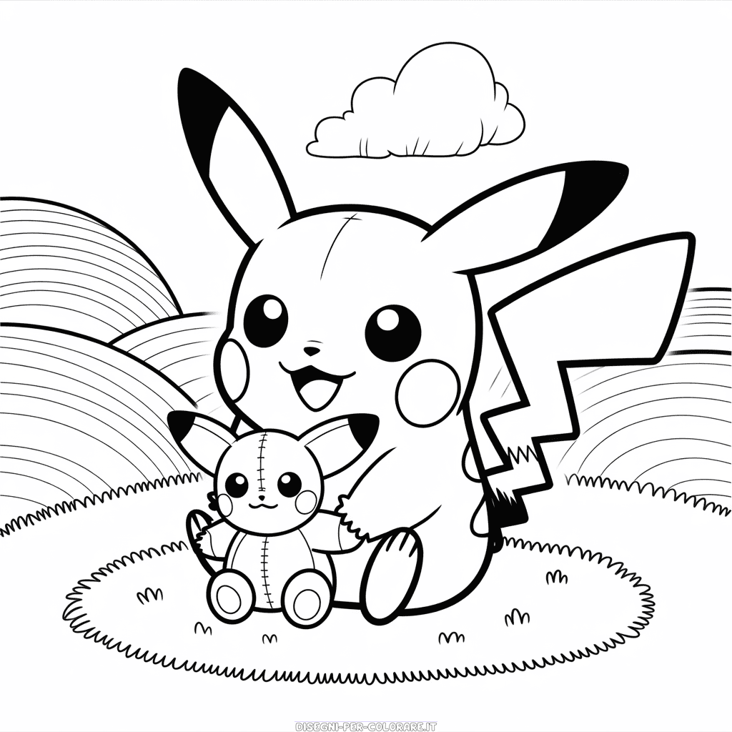 Disegno di Pikachu Chibi da Colorare