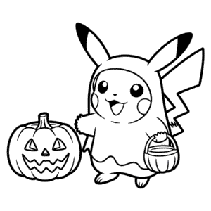 Disegno di Pikachu di Halloween da Colorare