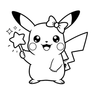 Disegno di Pikachu Kawaii da Colorare
