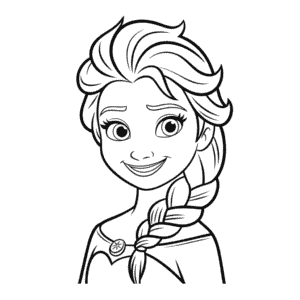 Disegno di Principessa Disney in Bianco e Nero da Colorare