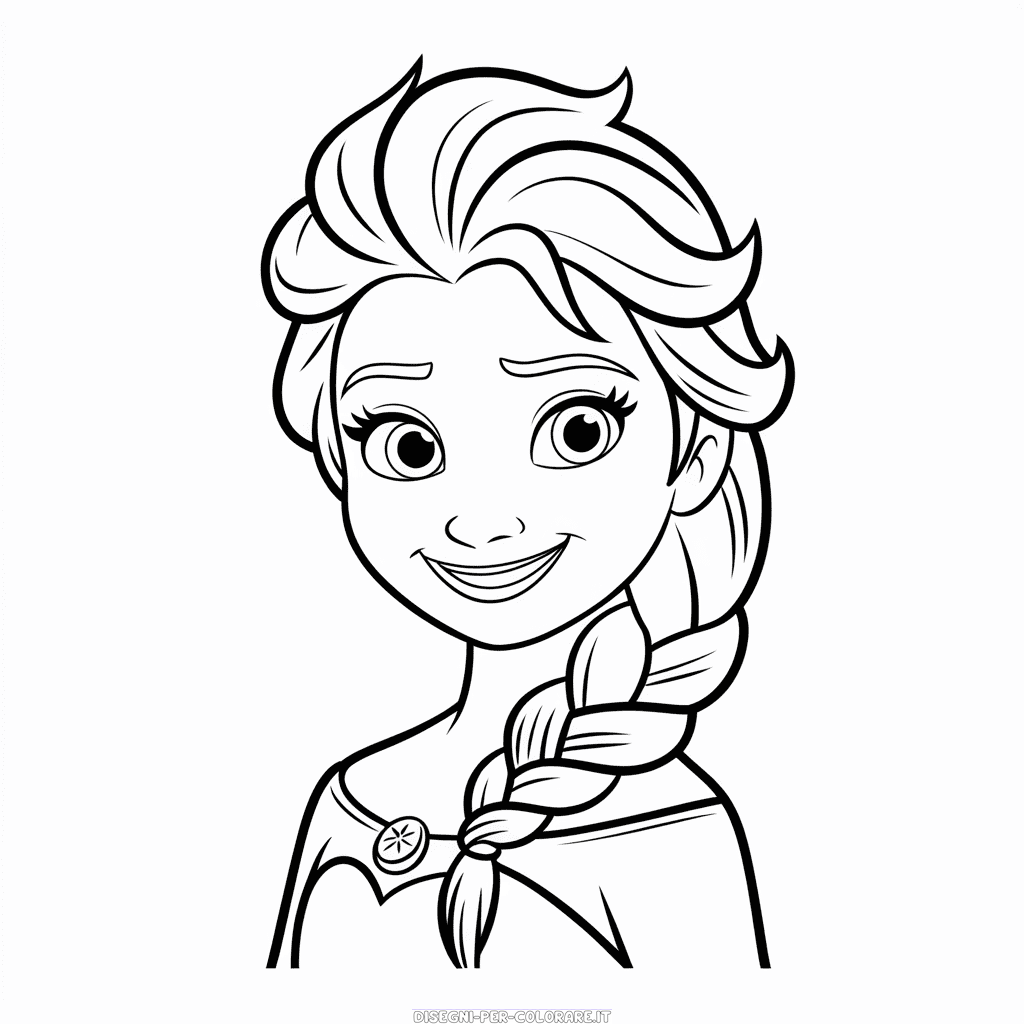 Disegno di Principessa Disney in Bianco e Nero da Colorare