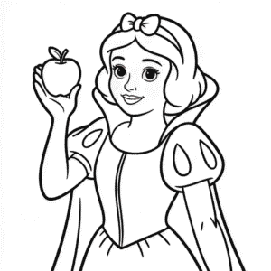 Disegno di Principesse Disney Facile da Colorare