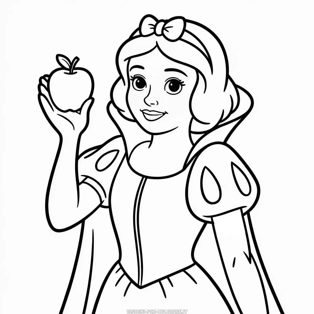 Disegno di Principesse Disney Facile da Colorare