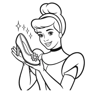 Disegno di Scarpetta di Vetro di Cenerentola da Colorare