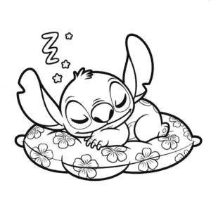 Disegno di Stitch Addormentato da Colorare