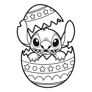 Disegno di Stitch di Pasqua da Colorare
