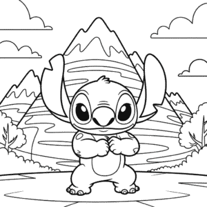 Disegno di Stitch Difficile da Colorare