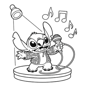Disegno di Stitch Elvis da Colorare