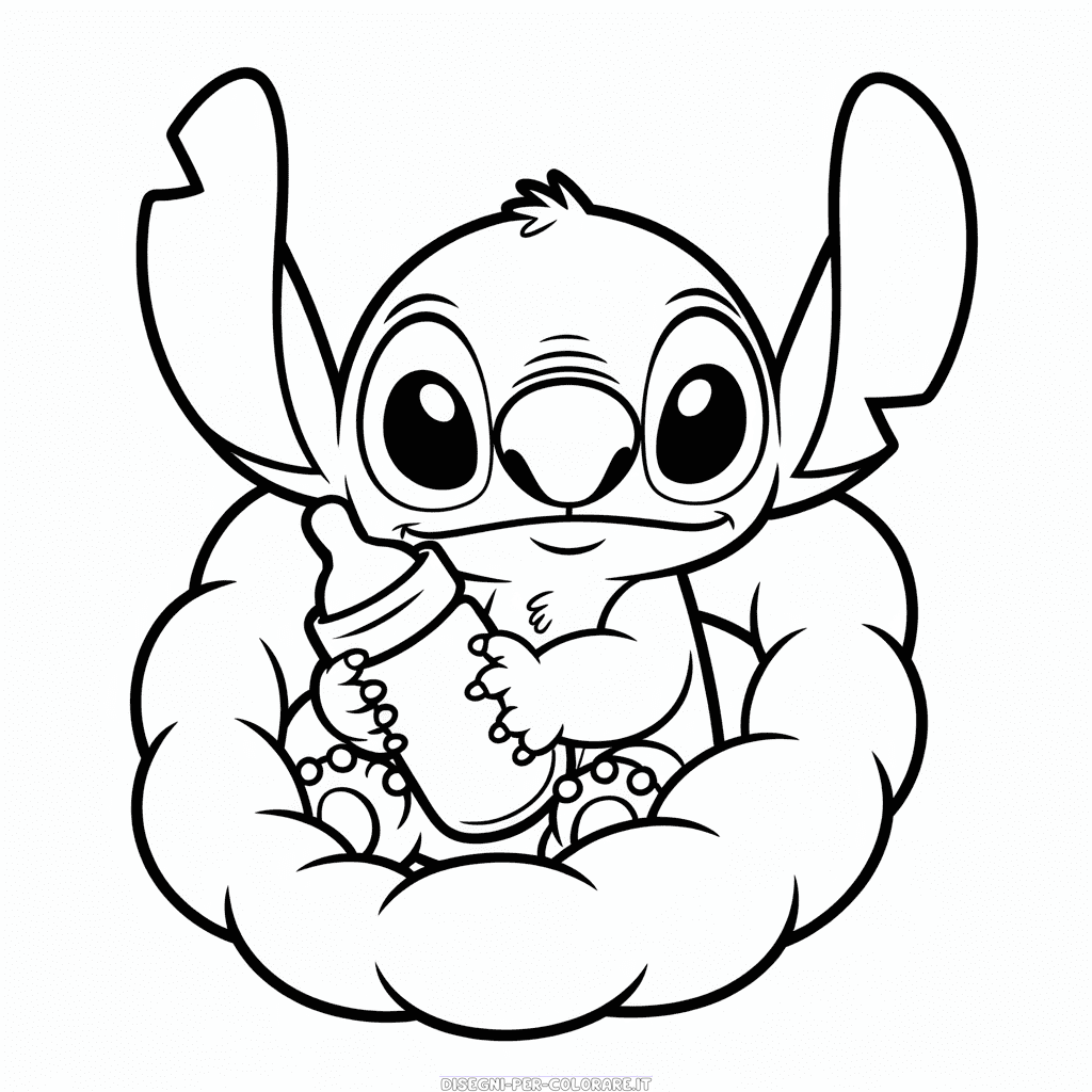 Disegno di Stitch Neonato da Colorare