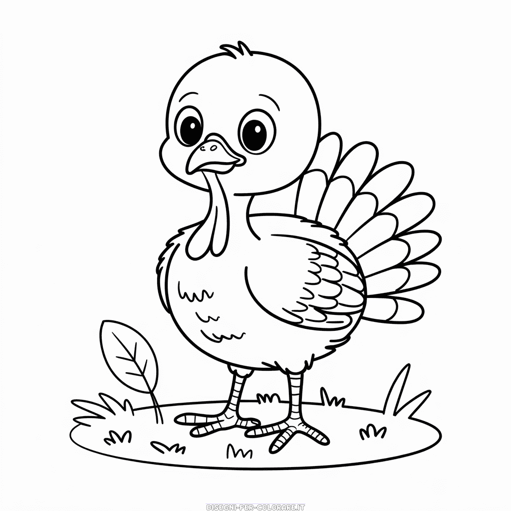 Disegno di Tacchino Baby da Colorare