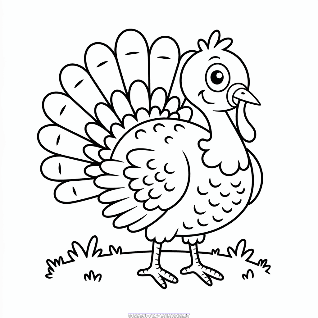 Disegno di Tacchino Basico da Colorare