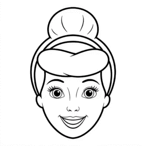 Disegno di Volto di Cenerentola da Colorare
