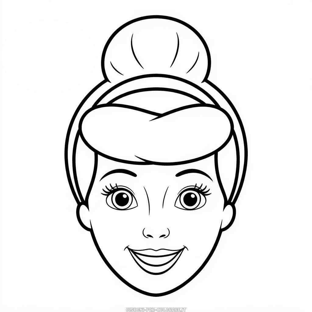 Disegno di Volto di Cenerentola da Colorare