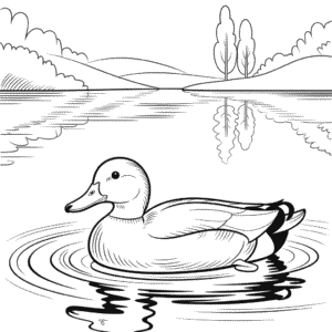 Disegno di Anatra Realistica da Colorare