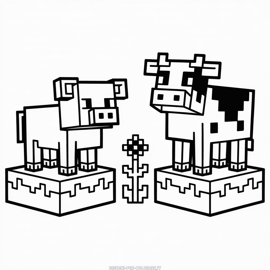 Disegno di Animali di Minecraft da Colorare