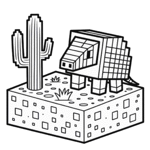Disegno di Armadillo Minecraft da Colorare