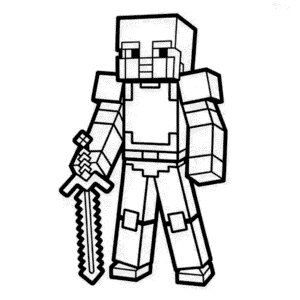 Disegno di Armatura Minecraft da Colorare