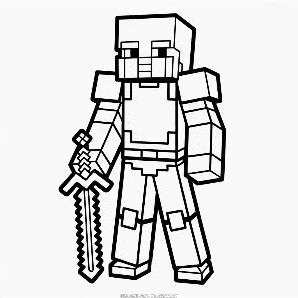 Disegno di Armatura Minecraft da Colorare