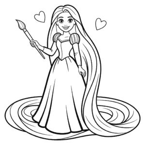 Disegno di Barbie Rapunzel da Colorare