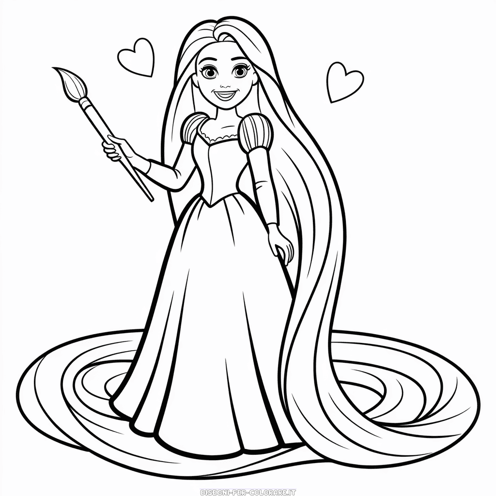 Disegno di Barbie Rapunzel da Colorare