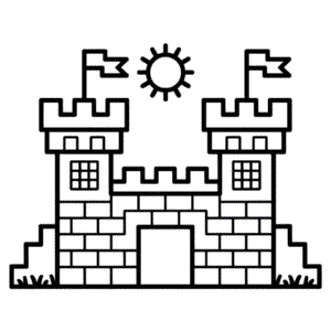Disegno di Castello Minecraft da Colorare