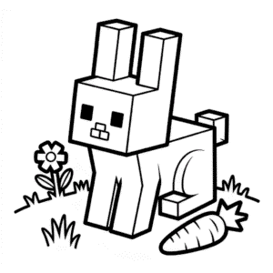 Disegno di Coniglio Minecraft da Colorare