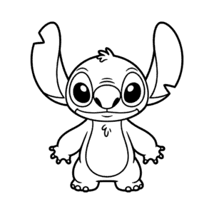 Disegno di Contorno di Stitch da Colorare