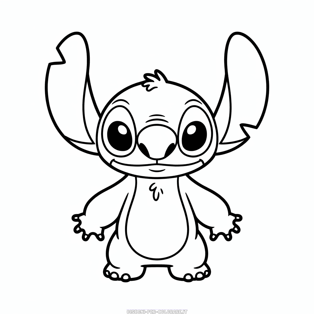Disegno di Contorno di Stitch da Colorare