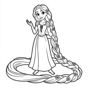 Disegno di Disney Rapunzel da Colorare