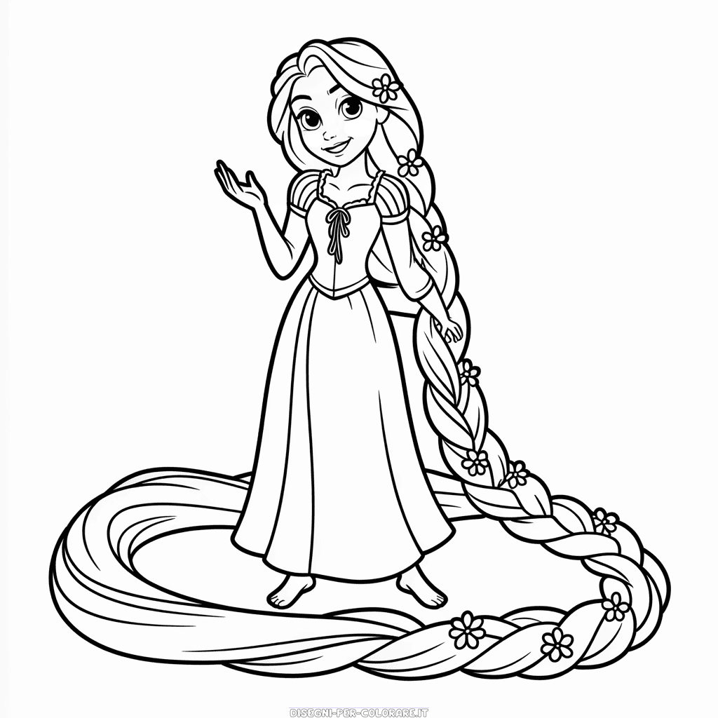 Disegno di Disney Rapunzel da Colorare