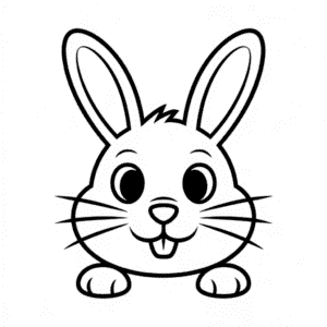 Disegno di Faccia di Coniglio da Colorare