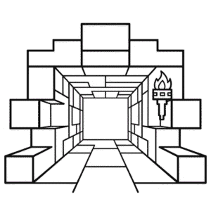 Disegno di Grotta di Minecraft da Colorare