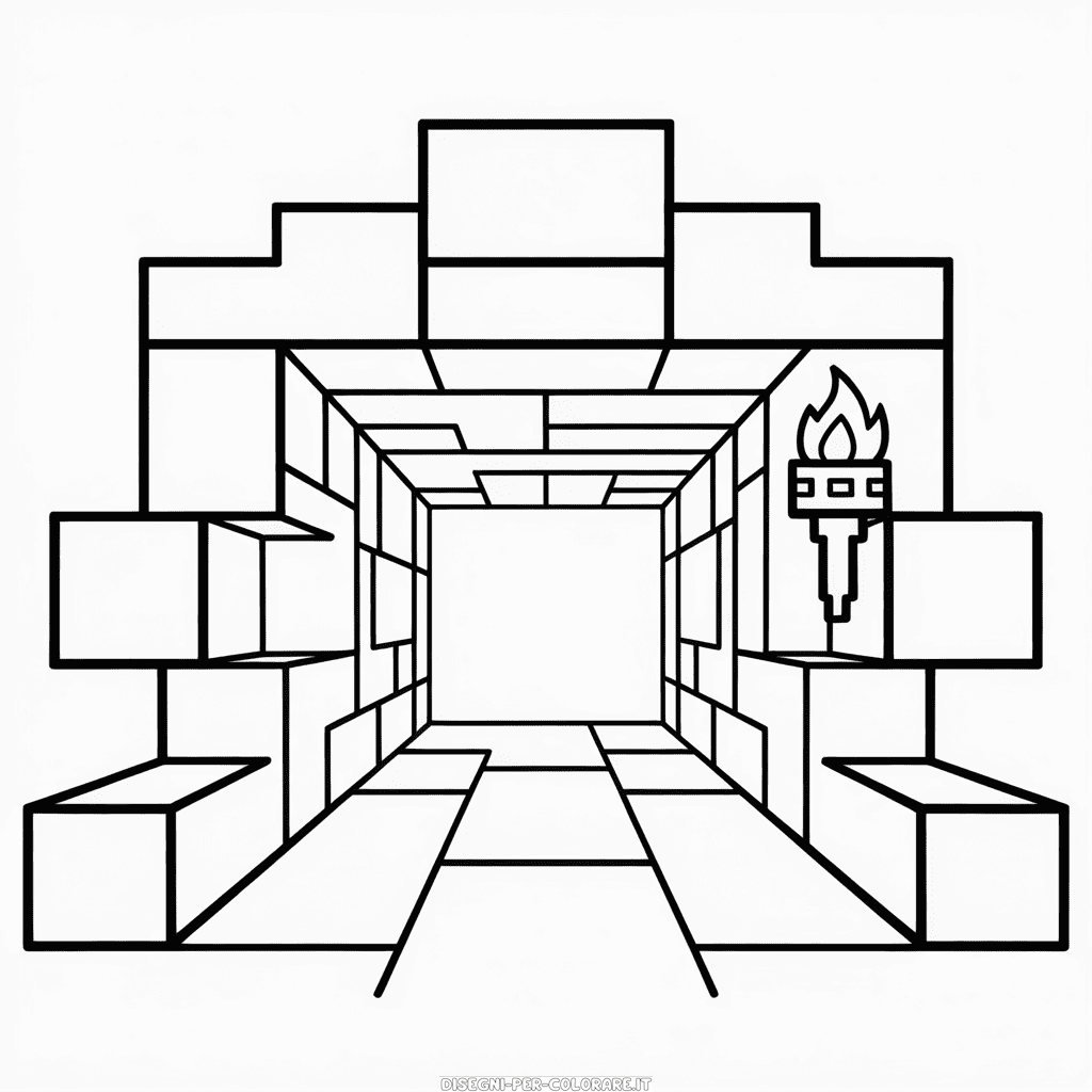 Disegno di Grotta di Minecraft da Colorare