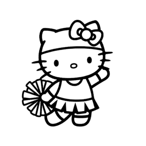 Disegno di Hello Kitty Cheerleader da Colorare